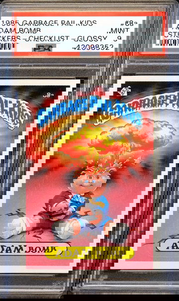 1985 Garbage Pail Kids ADAM BOMB #8a 🔥 GLOSSY CHECKLIST 🔥 PSA 9 - LOW POP!