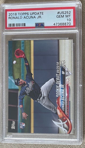 2018 Topps Update Ronald Acuna Jr. ROOKIE RC #US252 PSA 10 GEM MINT