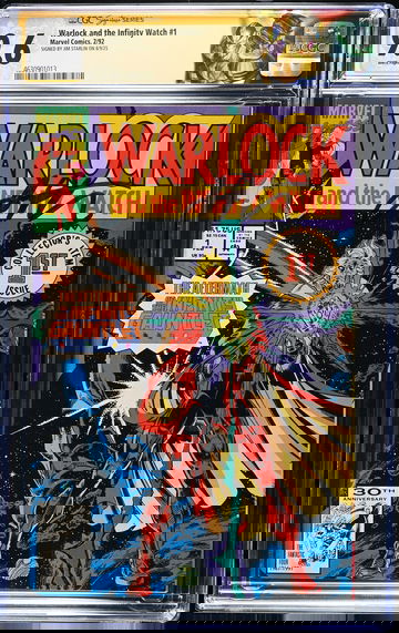 Warlock & the Infinity Watch #1 | CGC Signature Series 9.6 with Custom Label | Signed by: Jim Starlin