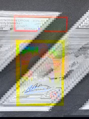 Jasson Dominguez 2020 Bowman Chrome Yellow Ref psa 9