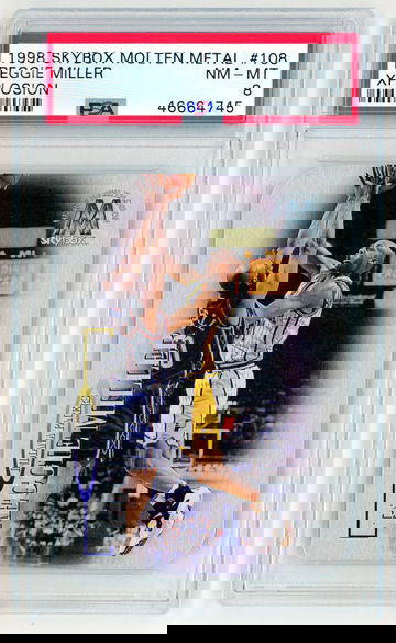 1998 Skybox Molten Metal Reggie Miller Xplosion PSA 8
