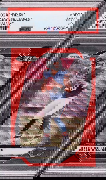 2024 PANINI PRIZM CALEB WILLIAMS RED WAVE #301 ROOKIE RC 75/149 PSA 9 BEARS