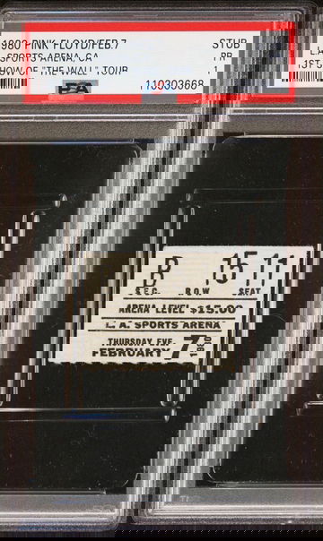 1980 PINK FLOYD THE WALL TOUR DEBUT TICKET STUB PSA 1