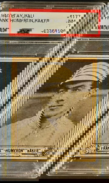 1940 Play Ball Athletics HOF Frank "Home Run" Baker #177 - Nice Card - PSA 7 NM