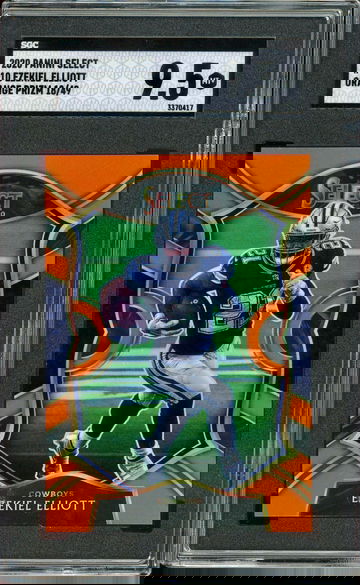 2020 SELECT #10 EZEKIEL ELLIOTT ORANGE PRIZM  18/49 SGC 9.5