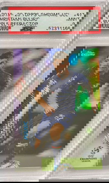 2019-20 TOPPS CHROME UCL CHRISTIAN PULISIC PURPLE REFRACTOR /250 **PSA 9 MINT!**