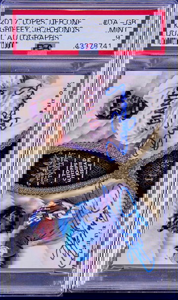 2017 Topps Tier One - Ken Griffey Jr / Barry Bonds Dual Auto Pop 3, 1 Higher PSA 9