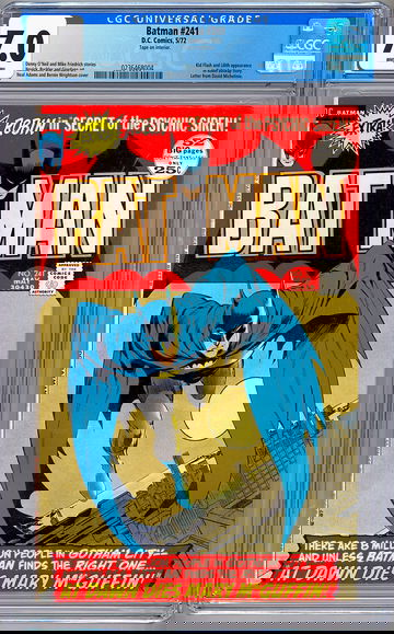 BATMAN #241 CGC 7.0 BERNIE WRIGHTSON NEAL ADAMS DENNY O’NEIL DICK GIORDANO 1972