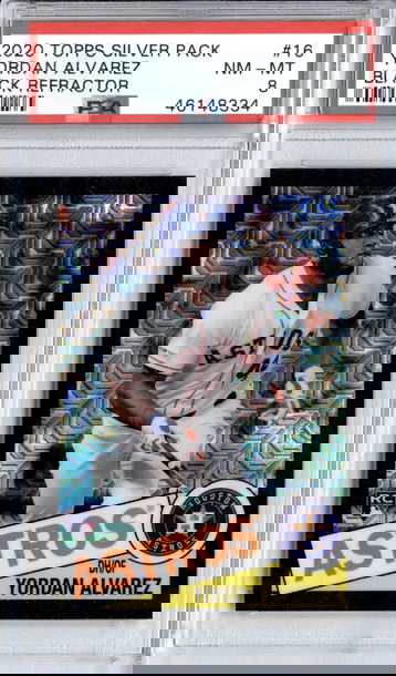 2020 Topps '85 Topps Silver Pack Chrome Black Refractors #85C16 Yordan Alvarez Serial #161-199 PSA 8