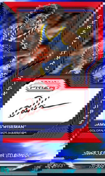 Panini Dunk 2020 Prizm Sensational Signatures Red James Wiseman #77