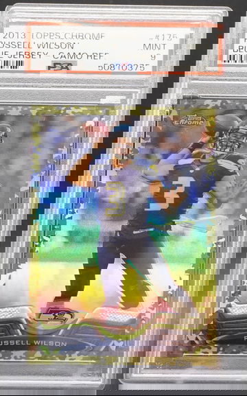 2013 Topps Chrome #175 Russell Wilson Camo Refractor PSA 9