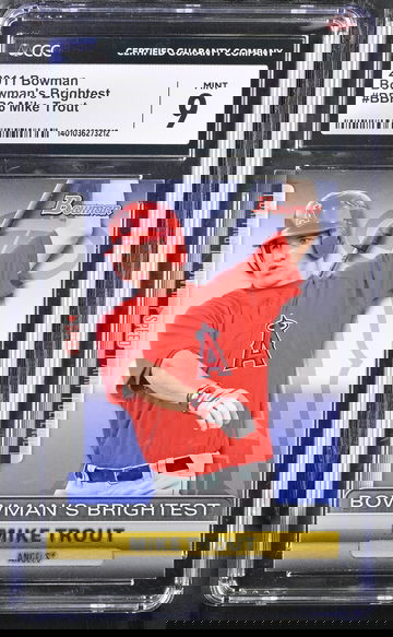 2011 BOWMAN MIKE TROUT BOWMAN'S BRIGHTEST #BBR6 CGC 9 BS.D2.77R