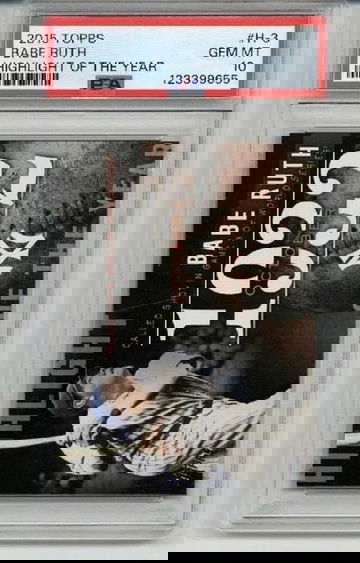 2015 TOPPS UPDATE HIGHLIGHT OF THE YEAR 1932 BABE RUTH YANKEES PSA 10 LOW POP