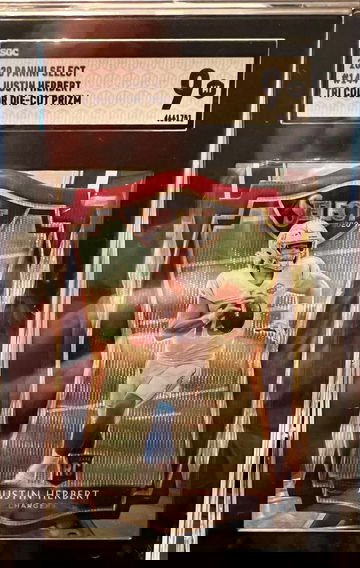 2020 Panini Select Justin Herbert Tri Color Die-Cut Prizm #144