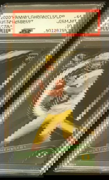 2020 chronicles draft picks spectra 4 justin herbert psa 10