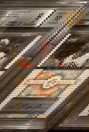 2003 LeBron James UD Top Prospects Signs of Success Auto BGS 9