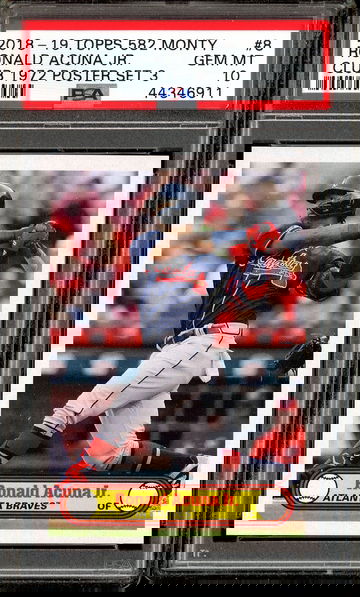 2018 2019 TOPPS MONTGOMERY CLUB SET 3 1972 POSTER #8 RONALD ACUNA JR. PSA 10 RC