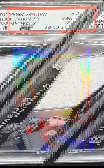 2017 Spectra Patrick Mahomes Immense Materials /199 PSA 9