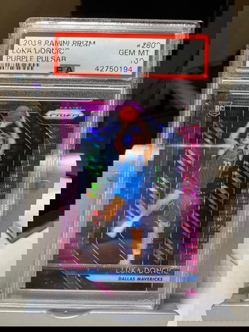 2018 Luka Doncic Panini Prizm Purple Pulsar PSA 10