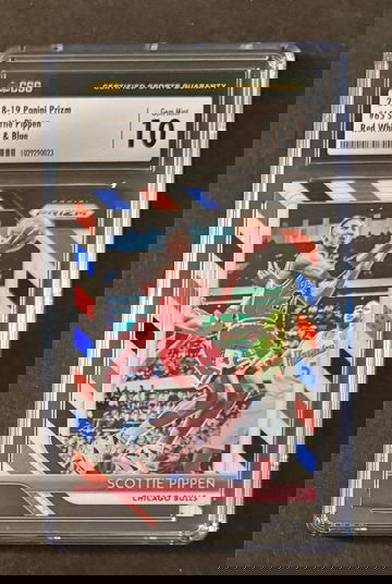 2018-19 Panini Prizm #65 Scottie Pipoen Red White & Blue Prizm CSG 10 Gem Mint