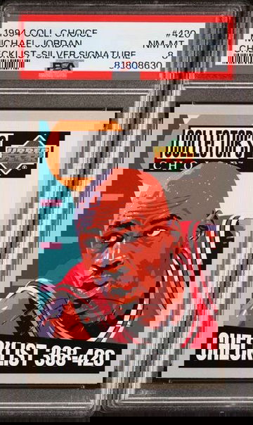 1994 Collector's Choice Michael Jordan Checklist-Silver Signature #420 PSA 8 [BK-1A.42]