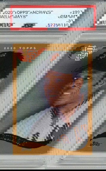 2020 TOPPS ARCHIVES #297 WILLIE MAYS CARD SAN FRANCISCO GIANTS PSA 10 LOW POP