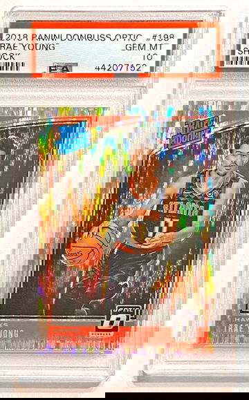 2018-19 Panini Donruss Optic Trae Young #198 Shock Prizm Rated Rookie PSA 10