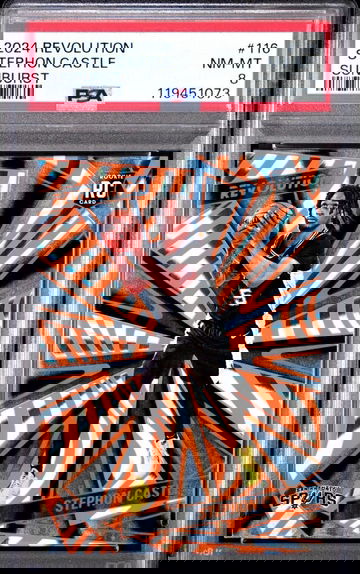 2024 Revolution Stephon Castle RC Sunburst /75 PSA 8 Spurs Rookie SSP 