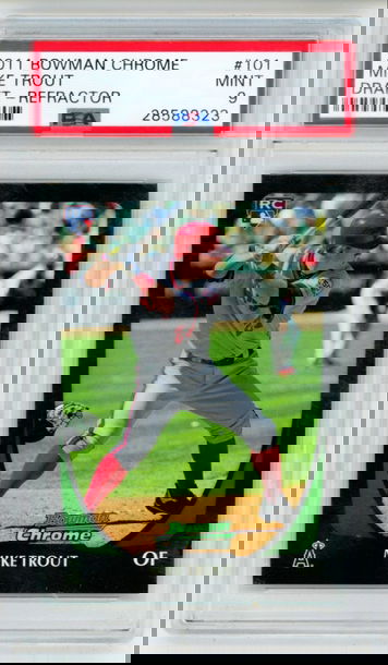 Mike Trout 2011 Bowman Chrome Draft Refractor RC PSA 9 Mint