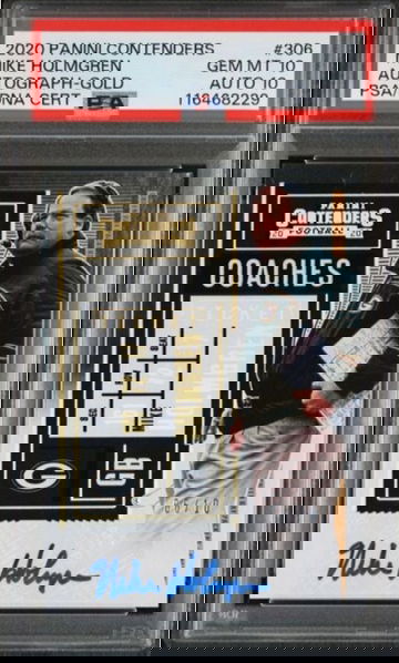 2020 Panini Contenders - Coaches Ticket Mike Holmgren #306 GOLD  6/10 Auto POP 1