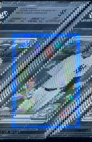 Jasson Dominguez 2020 Bowman Chrome Sapphire Prospects #BCP-8 Rookie Card BGS MINT 9 🔥🔥🔥
