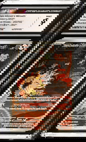 2025 Pokemon #203/182 Meowth Destined Rivals CGC 9