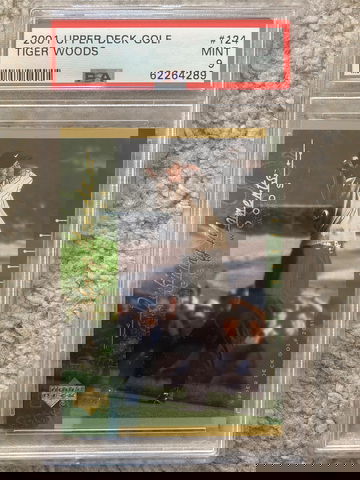 2001 Upper Deck UD Tiger Woods Rookie RC PSA Mint 9