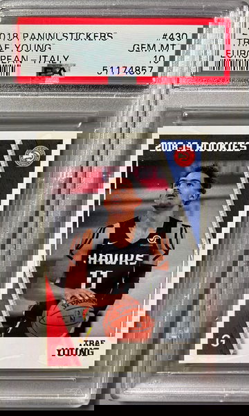 Trae Young 2018-19 Panini Stickers European Italy PSA 10 