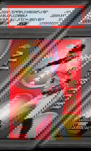 2024 Topps Chrome Update Chrome All-Etch Red Refractor Carlos Correa #9 /5 PSA 10