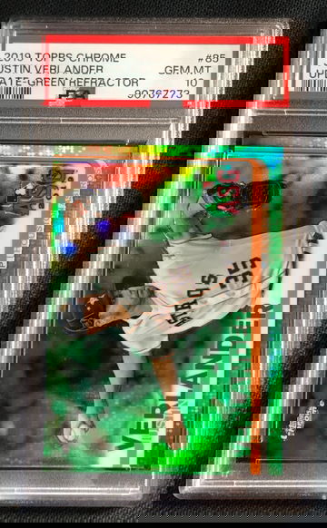 2019 Topps Chrome Update Justin Verlander Green Refractor SP /99 PSA 10