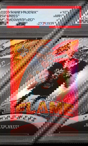 2020 Panini Phoenix Flame Throwers Red Drew Brees #10 /299 PSA 9