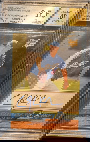 2008 Stadium Club Clayton Kershaw Photographer's Proof Gold Rookie Autograph /50 BGS 8.5