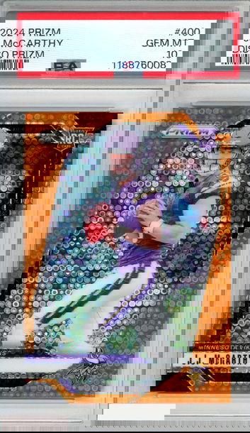 2024 PANINI PRIZM JJ MCCARTHY #400 DISCO PRIZM ROOKIE RC VIKINGS PSA 10 GEM MT