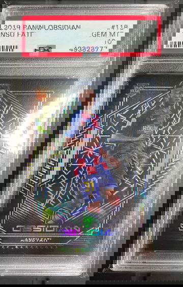 2019 Panini Obsidian Ansu Fati Rookie Card /165 PSA 10 Gem Mint