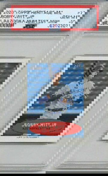 2020 TOPPS HERITAGE #7 '71 BAZOOKA TEST MINI BOBBY WITT JR. CARD PSA 10