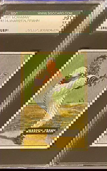 1951 Bowman Warren Spahn SGC 5