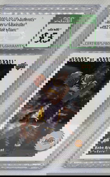 2002-03 UD Authentics Heroes of Basketball Kobe Bryant Lakers CSG 9.5 /989