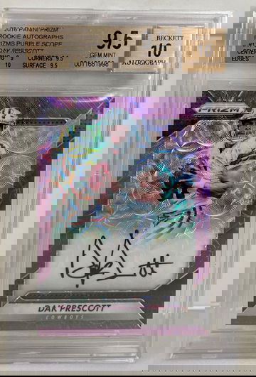 Dak Prescott Prizm Purple Scope TRUE Auto. 9.5 Gem Mint