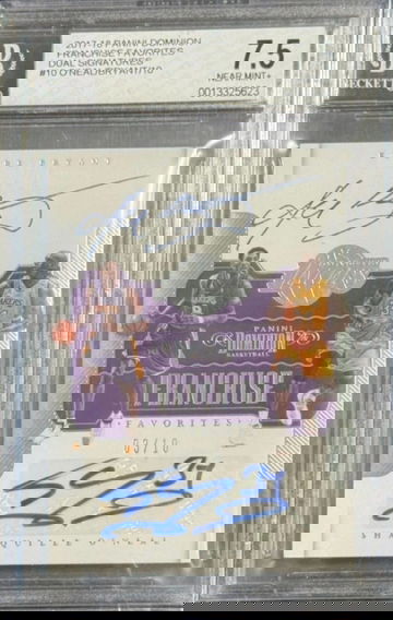 2017 Shaquille O'Neal / Kobe Bryant Panini Dominion Franchise Favorites Dual Signatures BGS 7.5