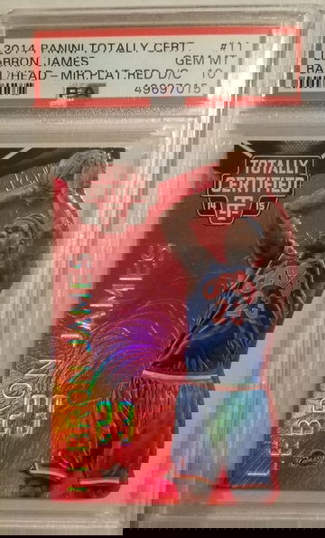 Lebron James 2017 Totally Certified Mirror Platinum Red Die Cut #11 #051/135 PSA 10