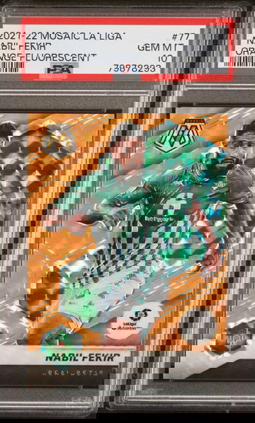 2021 Panini Mosaic La Liga Orange Fluorescent Nabil Fekir #77 /25 PSA 10