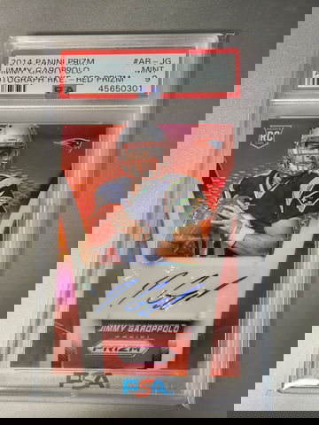 2014 Panini Prizm RC Jimmy Garoppolo Red Prizm Auto #/30  - PSA 9