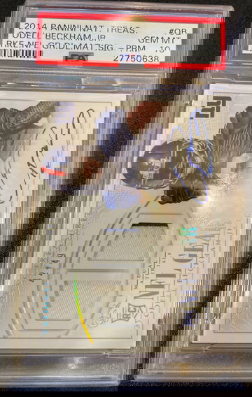 Odell Backham Jr. National Treasures RC  NFL Gear Two Color RPA Player Worn On Card Auto PSA 10. 42/45 Pop 4!