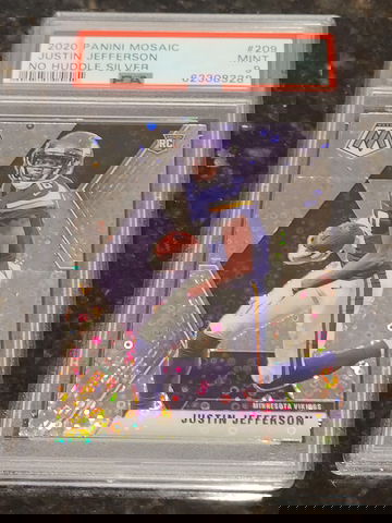 2020 Justin Jefferson Mosaic No Huddle Silver PSA 9 MINT!